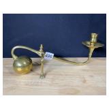 BRASS CANDLE STICK HOLDER, HEAVY