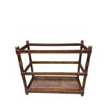 3 TIER STAND W/ LIFT OUT CANED STYLE PANEL ON