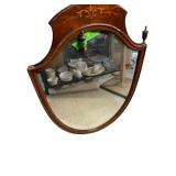 ANTIQUE MIRROR 40" X 28" FINIAL TAPED ON LEFT