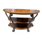 3 TIER TABLE W/ IRON SCROLLED ACCENT FLAT WALL