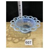 OPALESCENT BLUE CANE BOWL