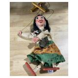 MARIONETTE W/ DRESS WOOD HEAD AND FEET