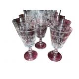 8 ETCHED GLASS STEMWARE BEAUTIFUL CRYSTAL
