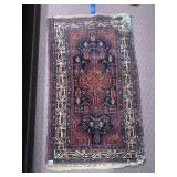 ORIENTAL THROW RUG WORN CORNERS 46" X 28"