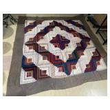 QUILT 82" X 82" SOME WEAR AS SHOWN
