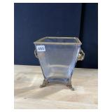 PLANTER WITH BRASS HANDLES APPLIED