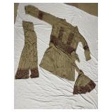 DRESS WITH BEADED TIE SASH, BEADED SCARF, SCARF