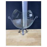 GLASS & METAL VASE 12.25 " H X 14.5" W