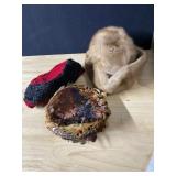 HATS, FUR, LAMBï¿½S WOOL, PEACOCK FEATHERS