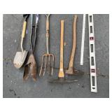 SHOVEL, LEVEL, HOLE DIGGER, ETC.