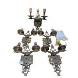 5 ORNATE WALL SCONCES 13" H X 10.5" W