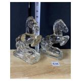REARING GLASS HORSE 8" H