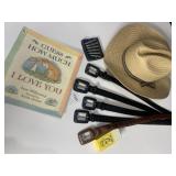 COWBOY HAT WESTERN EXPRESS, LEATHER BELTS WCM SZ