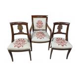 NEEDLEPOINT ARMCHAIR-ON BACK AND SEAT OF CHAIR