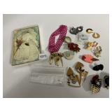 VINTAGE HANDKERCHIEF IN BOX, MISC. JEWELRY, NFL