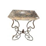 34" H X 19" X 12.5" FAUX MARBLE INSET FERN STAND