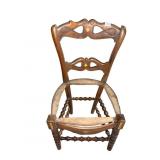 WOOD ARMCHAIR CARVED FRAME NO CUSHION FOR SEAT
