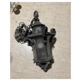 VINTAGE COPPER MANSION PORCH LIGHT, 1 PANEL GLASS