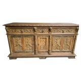 OUTSTANDING HEAVILY CARVED SIDEBOARD - IRON