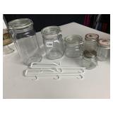 SET OF GLASS JARS RUBBER SEAL LIDS FIDO MADE IN