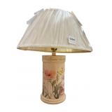 VINTAGE NEW LAMP WOOD CENTER W/ FLOWER DECORATION