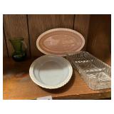 HAWKER WARE PLATE, GREEN GLASS