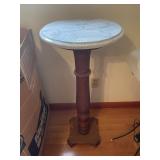 WOOD CENTER MARBLE TOP BEVELED EDGE TABLE