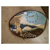 BEAR THEMED CLOCK ON WOOD PLAQUE