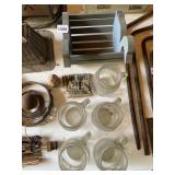 GLASS MUGS, SWAN PLANTER, AIR RIFLE SHOT BAG