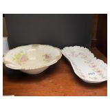 HAND PAINTED DISH AND BOWL