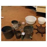 FLOUR SIFTERS, MIXING BOWLS