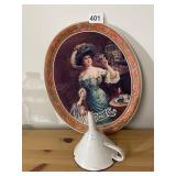 PEPSI-COLA TRAY, PORCELAIN FUNNEL