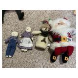 SANTA AND CLOTH DOLLS