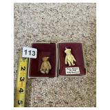 MINIATURE STEIFF BEAR AND CLOWN IN BOXES