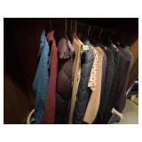 CLOSET OF CLOTHES W/ JACKETS