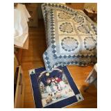 FULL SZ. QUILT AND SNOWMEN DECORATION