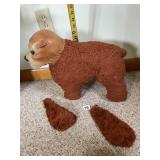 VINTAGE RUBBER FACED BROWN DOG EARS ARE DETACHED