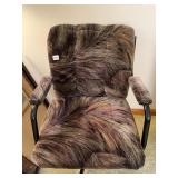 ROLLING CHAIR VELVETINE CHAIR W/ PADDED ARMS