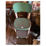 GREEN VINTAGE FOLD DOWN STEP STOOL BY COSTCO