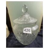GLASS COVERED CANDY DISH