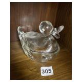 GLASS DUCK DISH