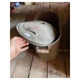 COPPER BOILER WITH LID AND HANDLES DENT ON SIDE