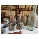 STEEL BALLS SCREWS GLASS BOTTLES