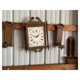 ELGIN WALL CLOCK, WALL LAMP AND WOOD BOX