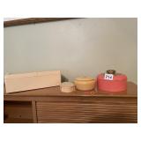 DRESSER TISSUE BOX, CELLULOID DRESSER BOX