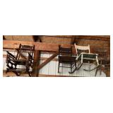 PLATFORM ANTIQUE CHAIR , STRAIGHT CHAIR AND TWO