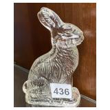 GLASS RABBIT CANDY CONTAINER