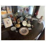 VINTAGE ASHTRAY, MARBLE EGG, ANGEL FIGURINE, ETC.