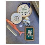FISH COMB, HOMER LAUGHLIN SOUVENIR PLATE, ETC.