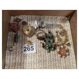 JEWELRY INCL. TREE, PIN W/ WHITE FLOWER EDGE,